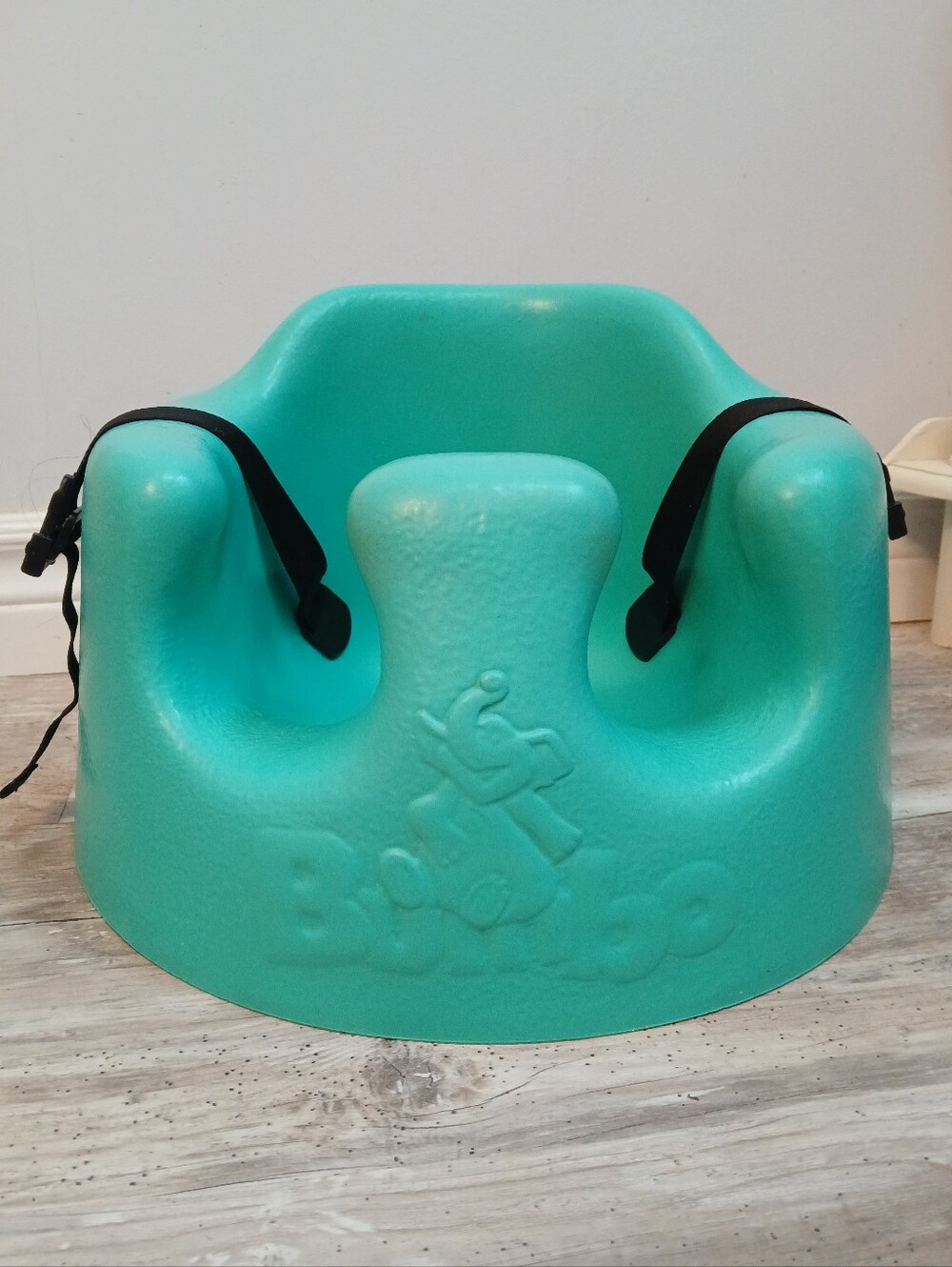 ​Bumbo Floor Seat Aqua Teal Green Soft Foam Infant Baby Support Seat Belts Strap
